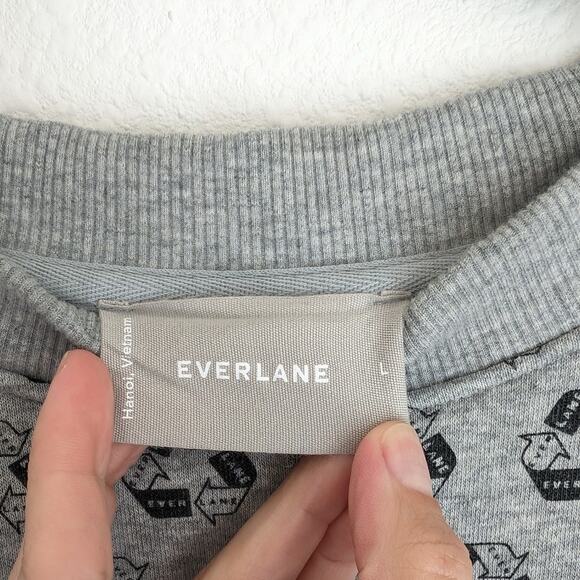 Everlane ReTrack Oversized Crew Neck Cotton/Fleece Sweater Sweatshirt, size L - Picture 3 of 7